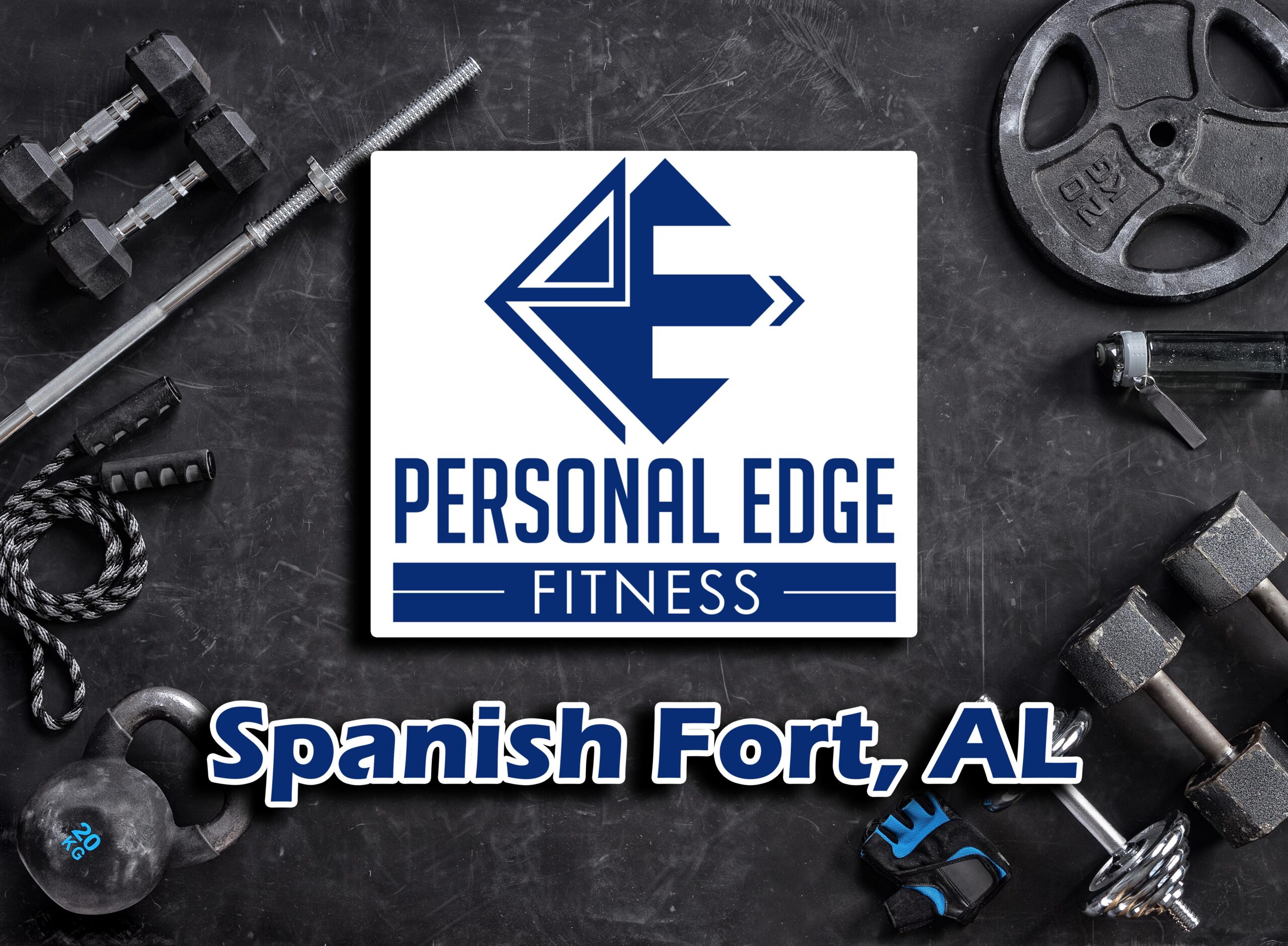 Personal Edge Fitness Logo and Background For Personal Training In Spanish Fort AL by Expert Personal Trainers